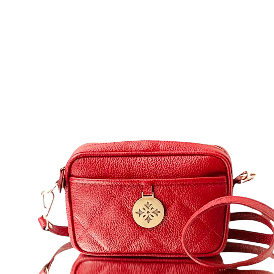 Cloee Bandolera Roja Carteras de Mujer Cuero Natural CAROLAGUZMAN