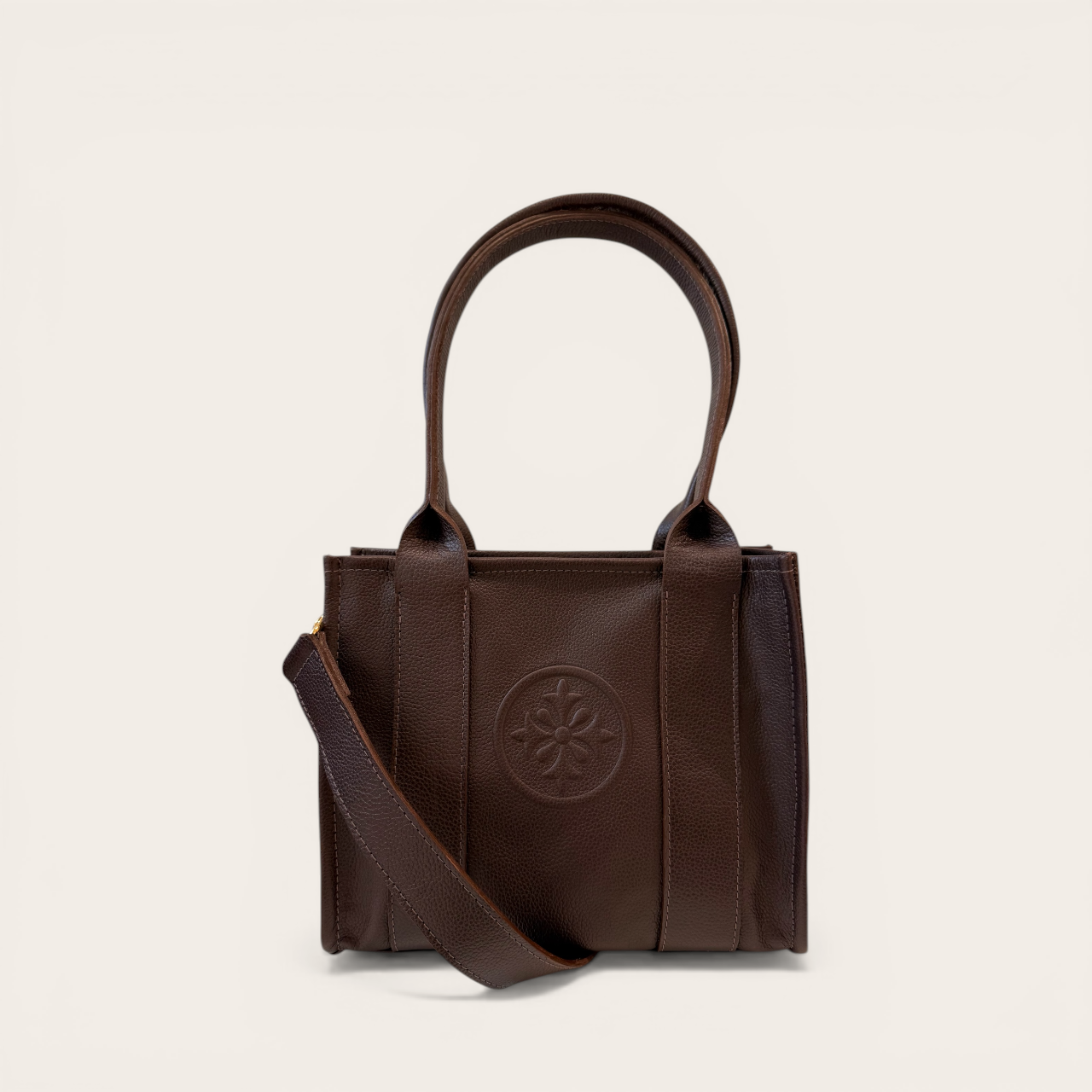 Cartera Edha Petit de cuero natural — Carola Guzmán, hecho a mano en Chile