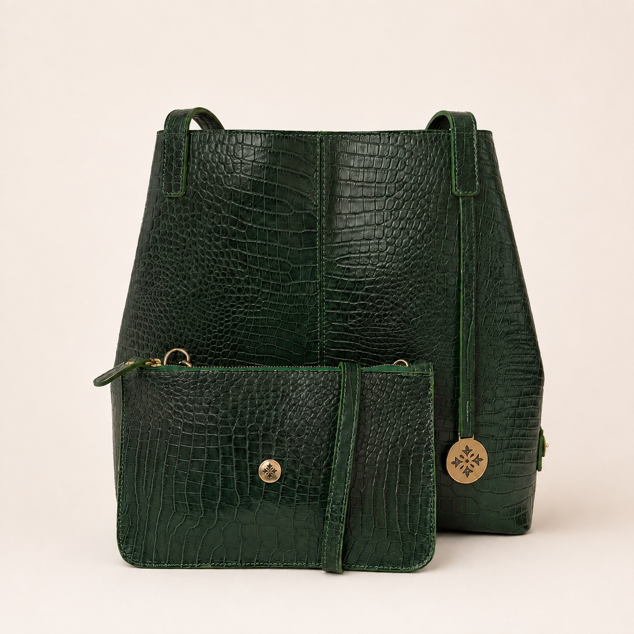 MAXX LUXX — Cartera Grande de Cuero Croco