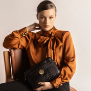 CLOEE LARGE · Cartera bandolera de cuero natural