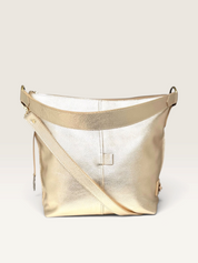 ZIPP · Cartera de hombro de cuero natural con cierre