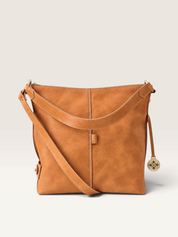 ZIPP · Cartera de hombro de cuero natural con cierre
