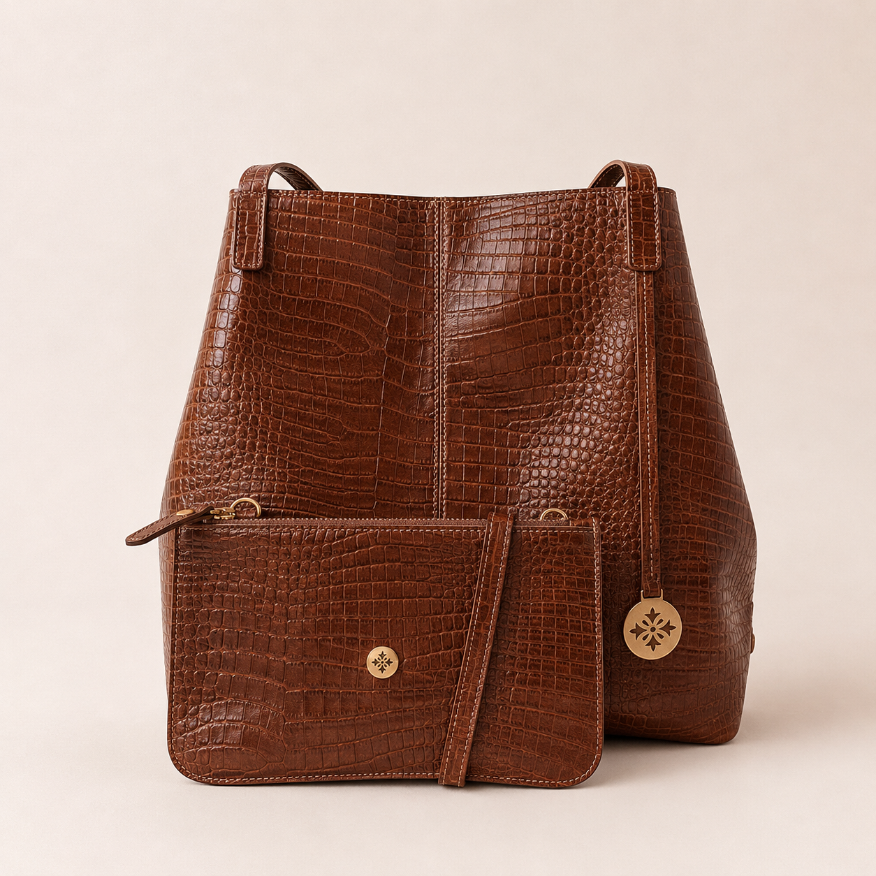 MAXX LUXX — Cartera Grande de Cuero Croco