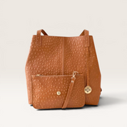 MAXX LUXX LUNARES · Cartera de cuero natural, notebook 15"