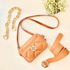 Mix Cloee Bandolera Cartera Toffee + Cadena Petit