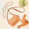 Mix Cloee Bandolera Cartera Toffee + Cadena Larga
