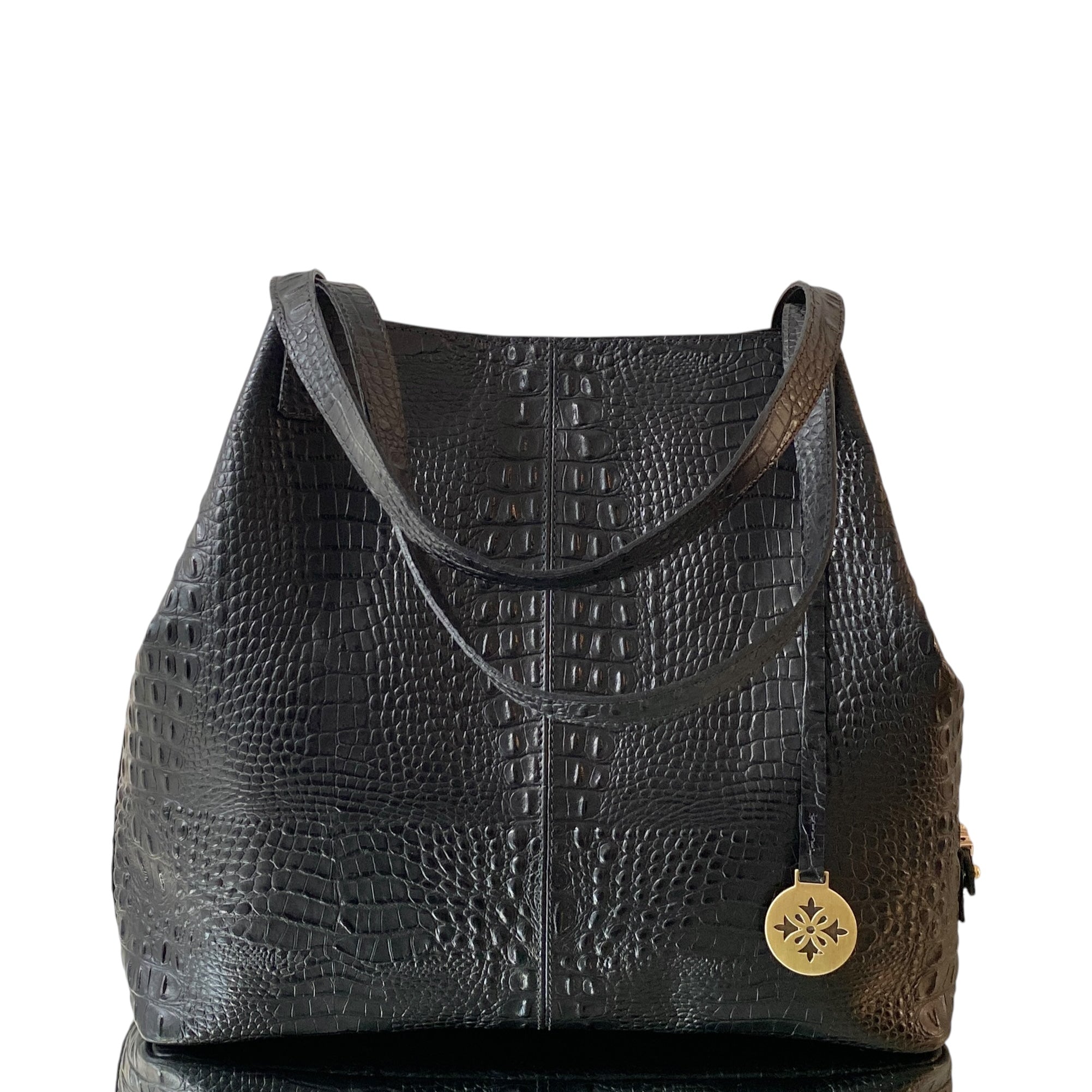 Maxx Cartera GOLD  Croco Negro