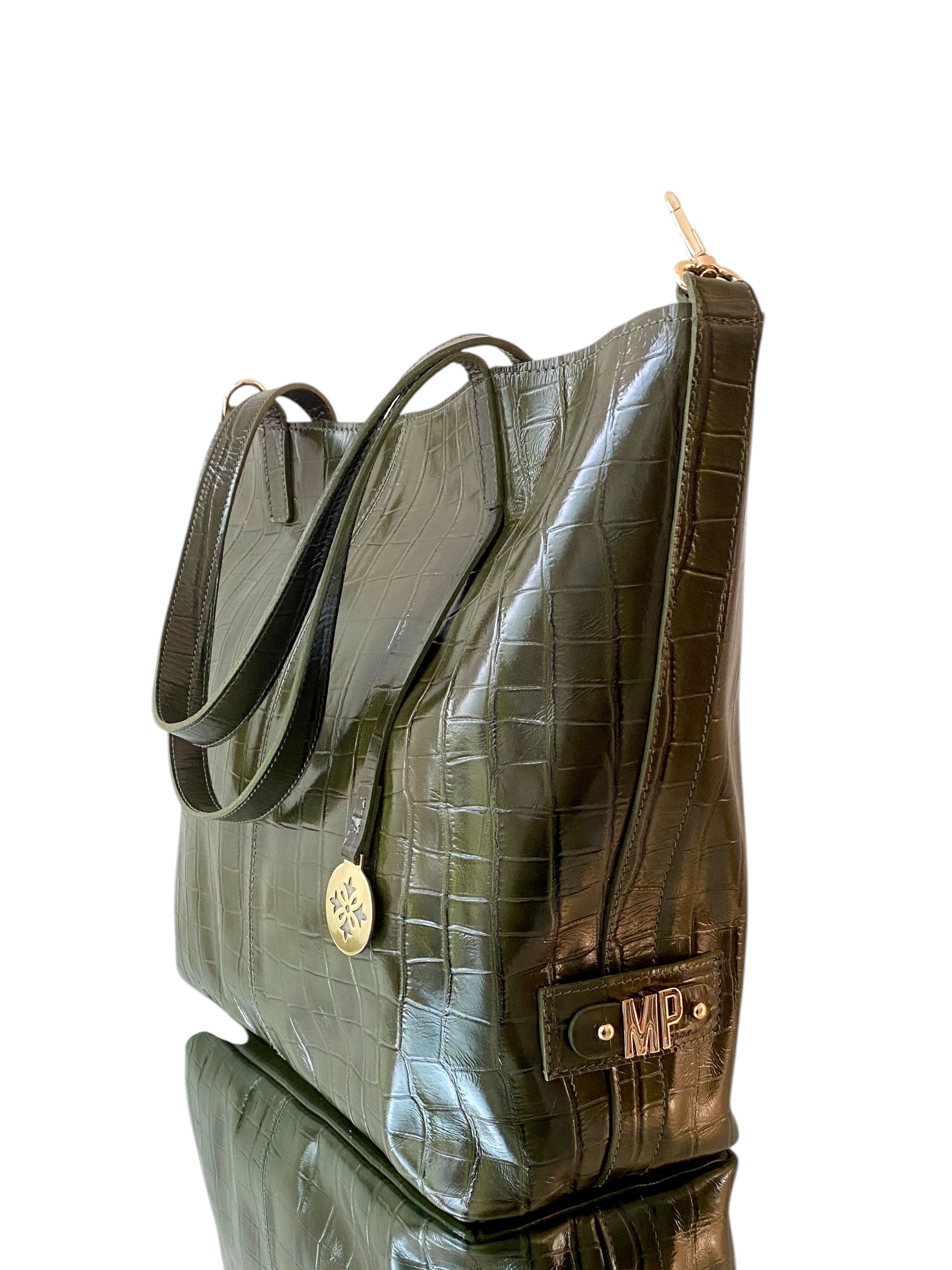 Maxx Cartera GOLD Croco Navy
