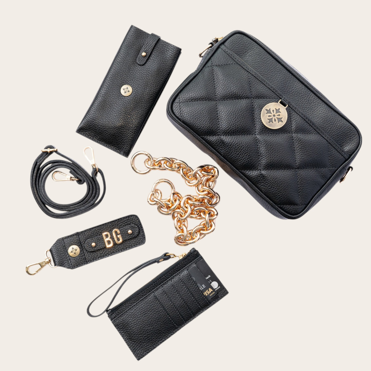 COFRE CLOEE LARGE PLATINO - Negro